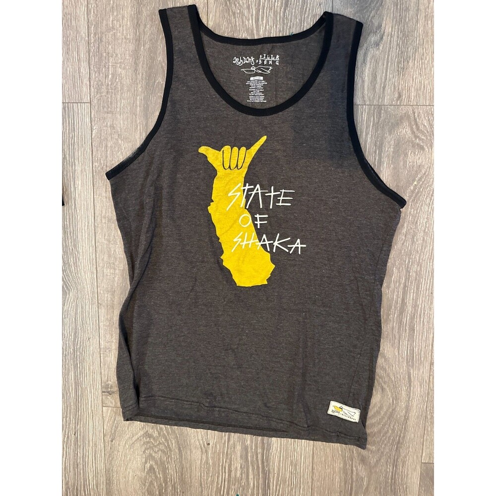 Billabong X Andy Davis State of Shaka Gray Tank Top Men's Size MED